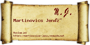 Martinovics Jenő névjegykártya