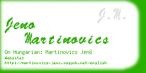 jeno martinovics business card
