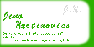 jeno martinovics business card